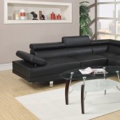 F7310 Sectional Sofa by Boss in Black Leatherette