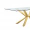 Capri Glass Top Dining Table 716 in Golden Tone Finish w/Options