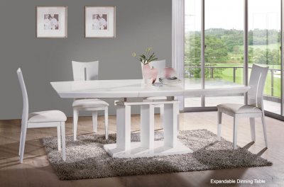 VA9818 Agata Dining Table by At Home USA in White w/Options