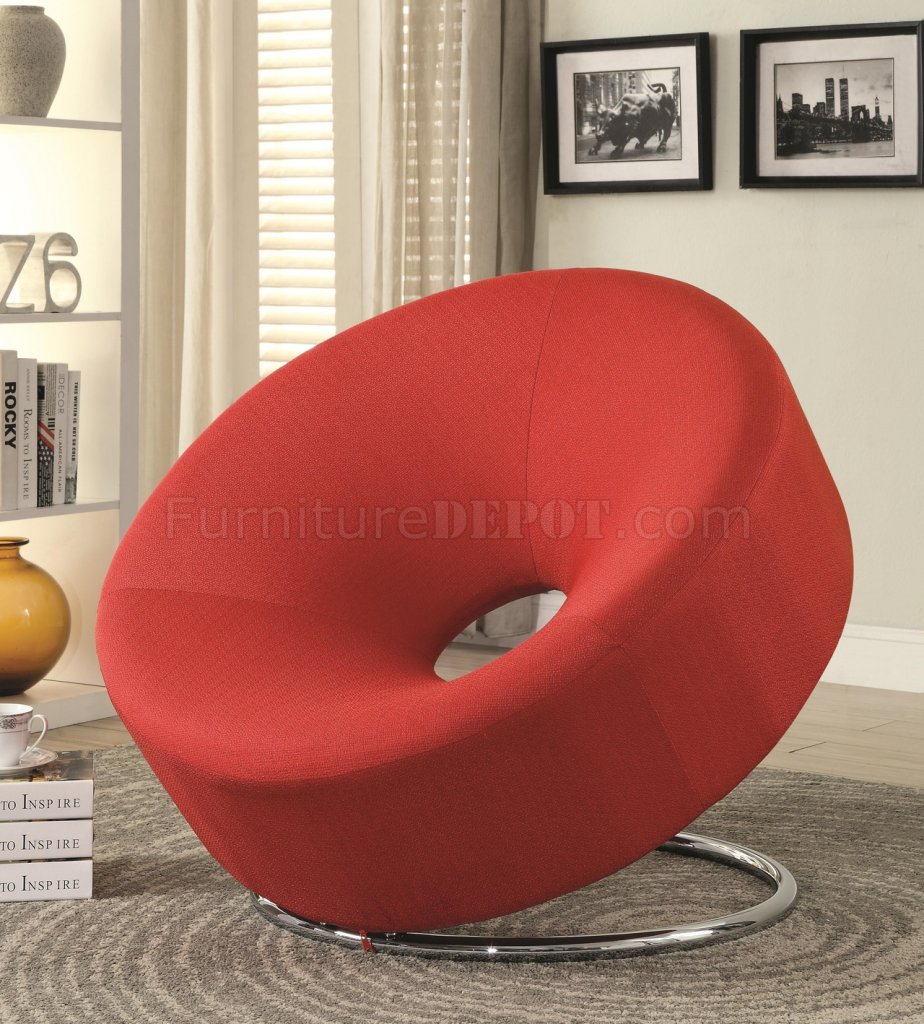 902252 Accent Chair in Red Linen-Like Fabric by Coaster - Click Image to Close