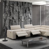 Picasso Power Motion Sectional Sofa in Sand Fabric by J&M