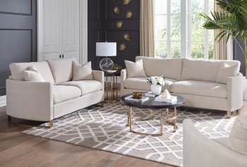 Corliss Sofa & Loveseat Set 508821 in Beige Chenille by Coaster [CRS-508821-Corliss]