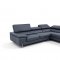 Simba Sectional Sofa in Slate Blue Leather by Beverly Hills