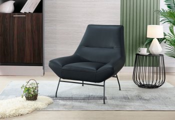 U8949 Accent Chair in Navy Leather by Global [GFAC-U8949 Navy]