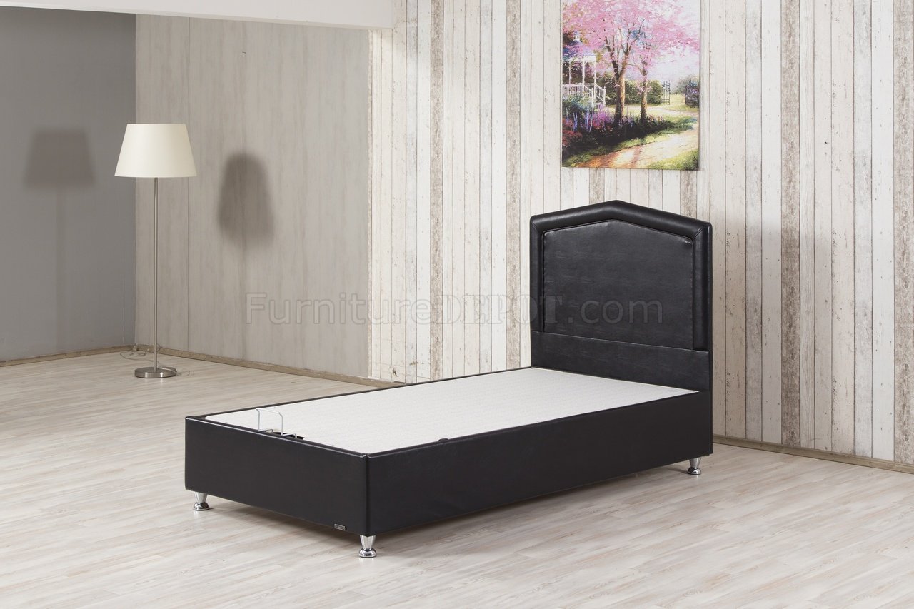 Casa Rest Kids Storage Bed in Black Leatherette by Casamode - Click Image to Close