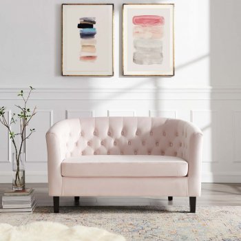 Prospect Loveseat & Chair Set Pink Velvet by Modway w/Options [MWS-2615 Prospect Pink]