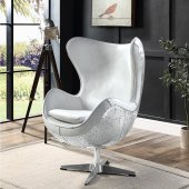 Brancaster AC01991 Accent Chair w/Swivel White Leather by Acme