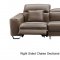 468 Motion Sectional Sofa Brown Leather by ESF w/Power Recliner