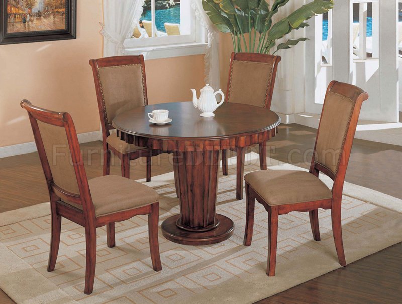 light brown dining table set Light brown finish traditional 5pc dining room set w/options