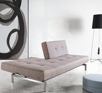Splitback Sofa Bed in Gray w/Steel Legs by Innovation w/Options [INSB-Splitback-521-Steel]