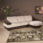 Two-Tone Beige & Brown Chenille Fabric Modern Sectional Sofa