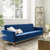 Loft Sofa in Navy Velvet Fabric by Modway w/Options