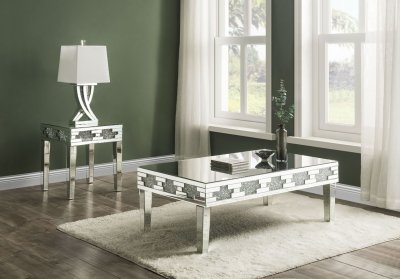 Noralie Coffee Table 3Pc Set in Mirror 88055 by Acme