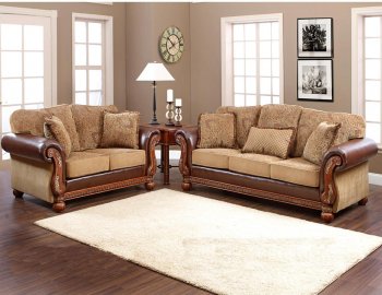 Multi-Tone Fabric Classic Sofa & Loveseat Set w/Options [CHFS-V2-6569]