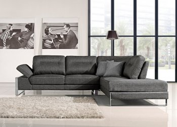 1372 Sectional Sofa in Gray Fabric by At Home USA [AHUSS-1372 Gray]