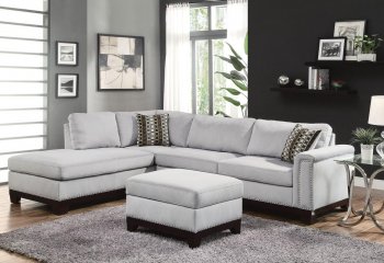 Mason Sectional Sofa 503615 in Blue Grey Fabric by Coaster [CRSS-503615 Mason]
