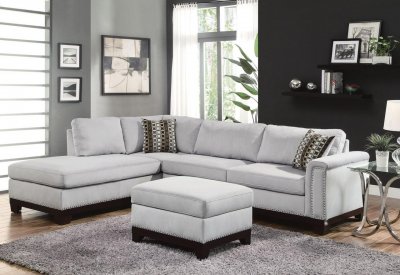Mason Sectional Sofa 503615 in Blue Grey Fabric by Coaster