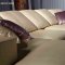 Beige Full Top Grain Leather Modern Elegant Sectional Sofa