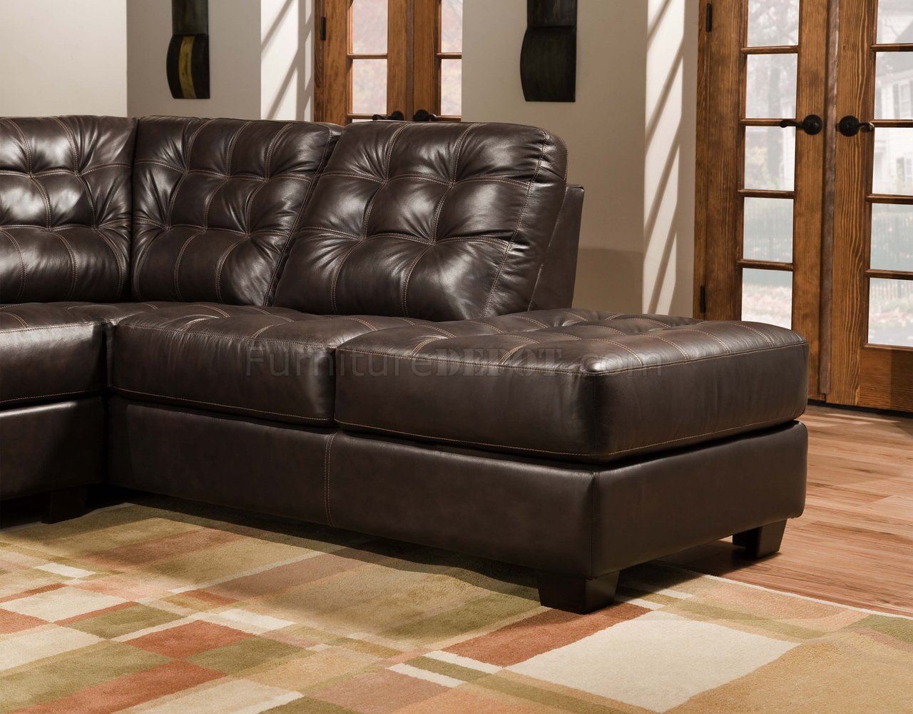 galaxy brown top grain leather sofa