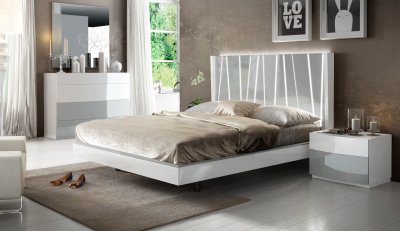 Ronda Bedroom in White & Light Grey by ESF w/ Dali Bed & Options