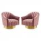 Buoyant Swivel Chair Set of 2 in Dusty Rose Velvet by Modway