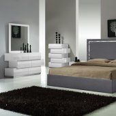 Monet Bedroom Charcoal by J&M w/Optional Milan White Casegoods