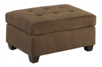 F7120 Cocktail Ottoman in Truffle Suede by Poundex [PXO-F7120]