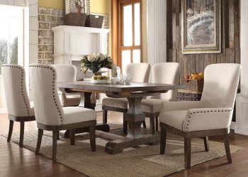 Landon 60740A Dining Table in Salvage Brown by Acme w/Options [AMDS-60740A Landon]