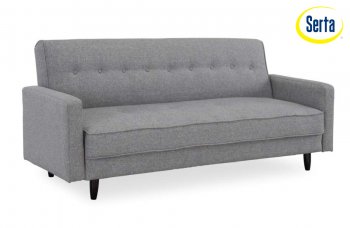 Ash Fabric Modern Convertible Sofa Bed w/Wooden Legs [LSSB-Valerie]