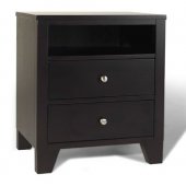 Dark Cappuccino Contemporary Set of 2 Two-Drawer Nightstands