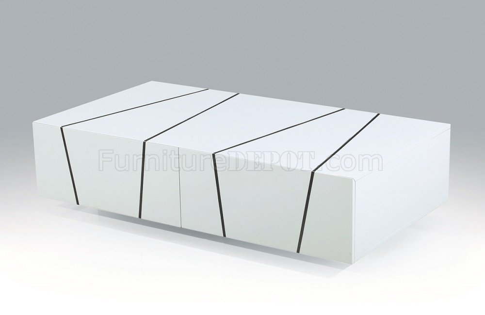 H127 Coffee Table In White Lacquer By J, Modern White Lacquer Coffee Table