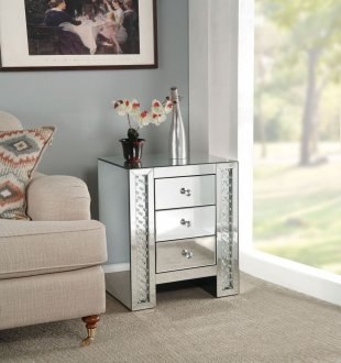 Nysa Accent Table 82778 in Mirror by Acme