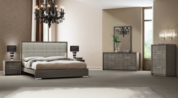 Copenhagen Bedroom in Grey by J&M w/Taupe Headboard & Options [JMBS-Copenhagen]