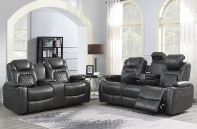 Korbach Power Motion Sofa 603414PP Charcoal by Coaster w/Options