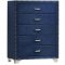 Melody Bedroom 5Pc Set 223371 in Blue Velvet by Coaster
