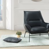 U8943 Accent Chair in Black Leather by Global