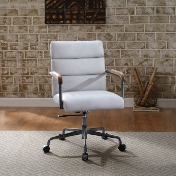Halcyon Office Chair 93243 in White Top Grain Leather by Acme [AMOC-93243 Halcyon]