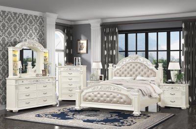 Platinum Bedroom Set 5Pc in White