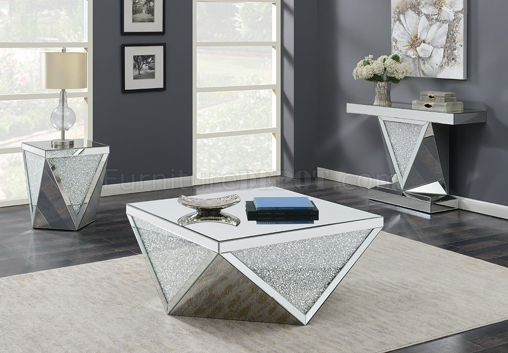 722508 Coffee Table in Mirror & Crystal by Coaster w/Options - Click Image to Close