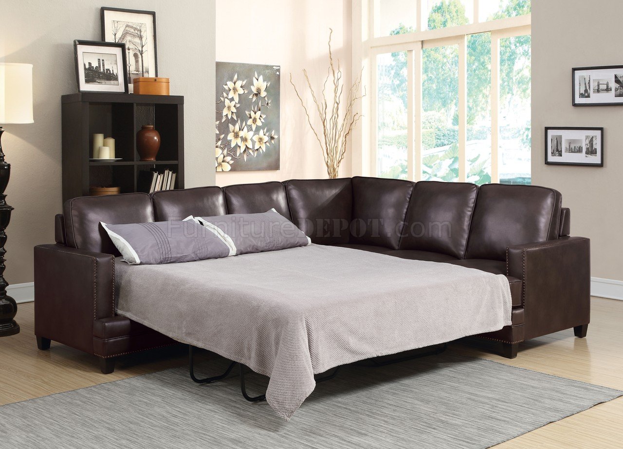 sectional leather sleeper sofa caramel