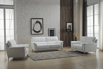 406 Sofa in White Half Leather by ESF w/Options [EFS-406 White]