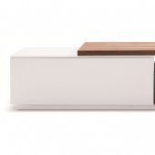 TV045 TV Stand in White Lacquer/Walnut by J&M Furniture