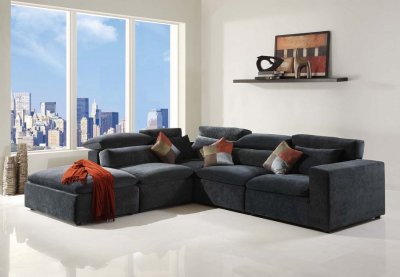 Dark Grey Fabric Modern Stylish Sectional Sofa