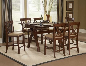 Warm Espresso Modern Counter Height Dining Table w/Options [HEDS-5386-36]