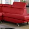 U9782 Sectional Sofa in Red Bonded Leather by Global