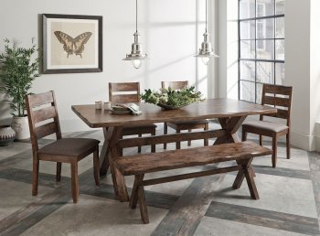 Alston Dining Set 5Pc 121181 in Nutmeg by Coaster w/Options [CRDS-121181 Alston]