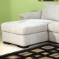 Beige Fabric Modern Sectional Sofa w/Motion Loveseat