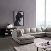 ML157 U-Shaped Sectional Sofa in Smoke Leather by Beverly Hills