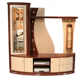 Two-Tone Modern Wall Unit Display Cabinet
