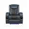 Alair Power Recliner LV02459 Black & Blue Leather Aire by Acme